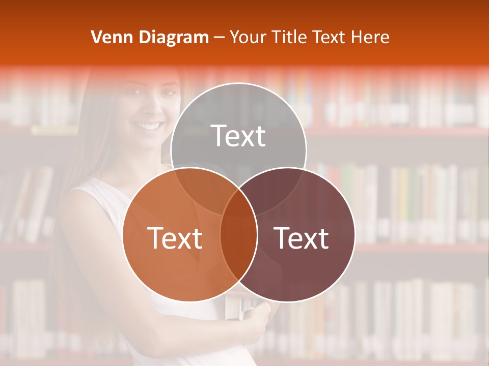 Library Bookshelf Long Hair PowerPoint Template