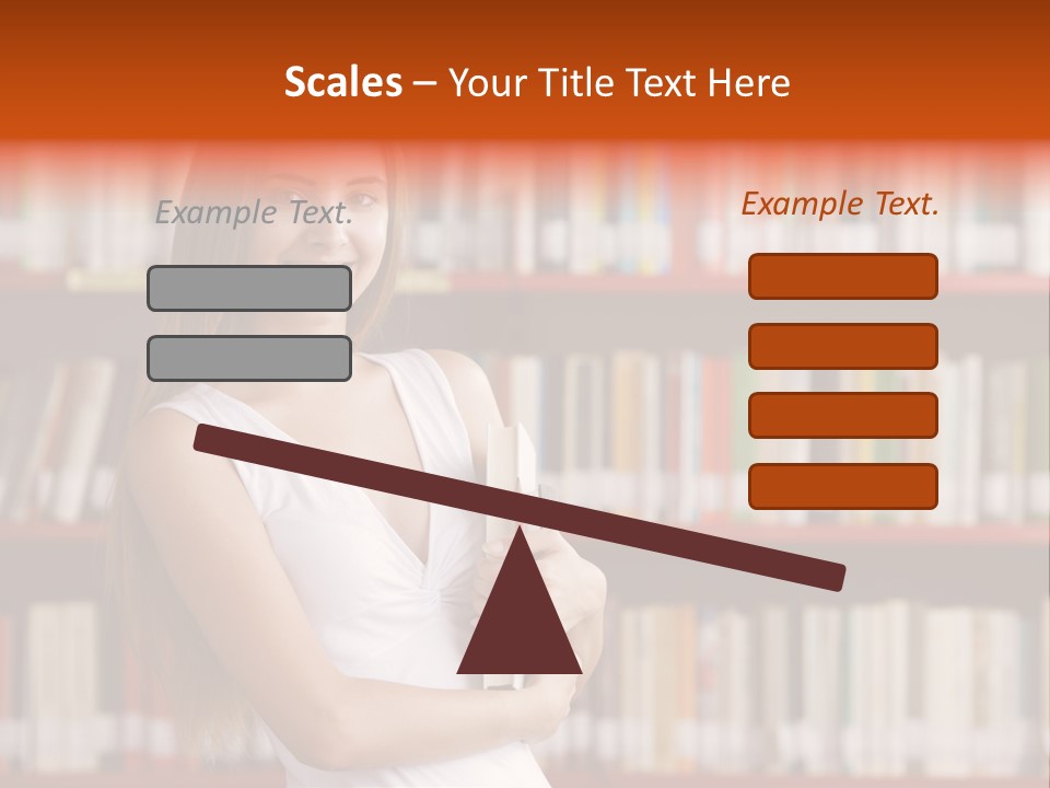 Library Bookshelf Long Hair PowerPoint Template