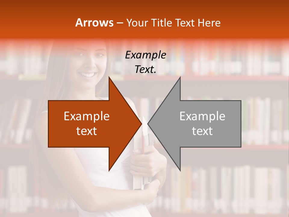 Library Bookshelf Long Hair PowerPoint Template