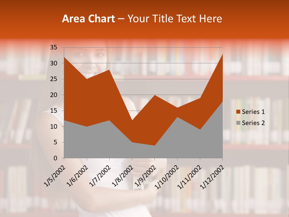 Library Bookshelf Long Hair PowerPoint Template