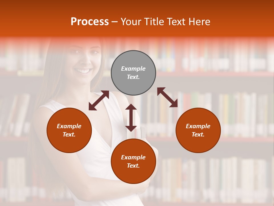 Library Bookshelf Long Hair PowerPoint Template