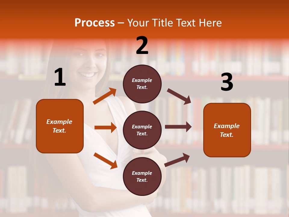 Library Bookshelf Long Hair PowerPoint Template