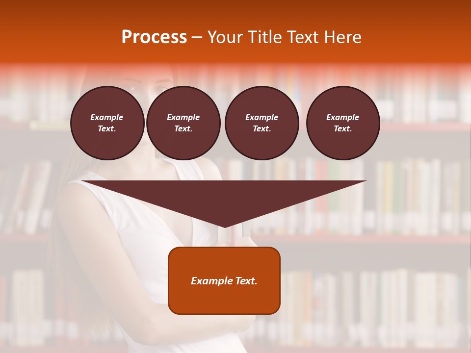 Library Bookshelf Long Hair PowerPoint Template