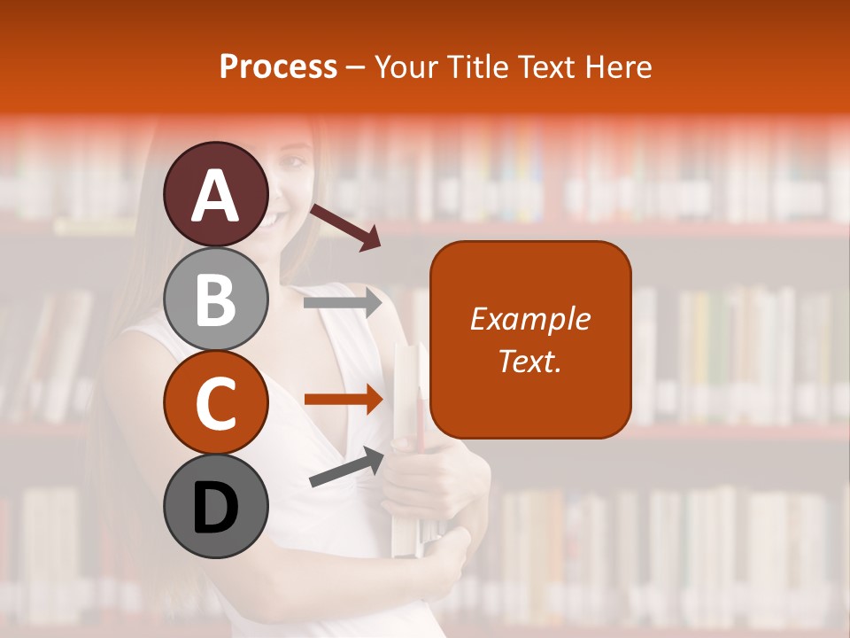 Library Bookshelf Long Hair PowerPoint Template