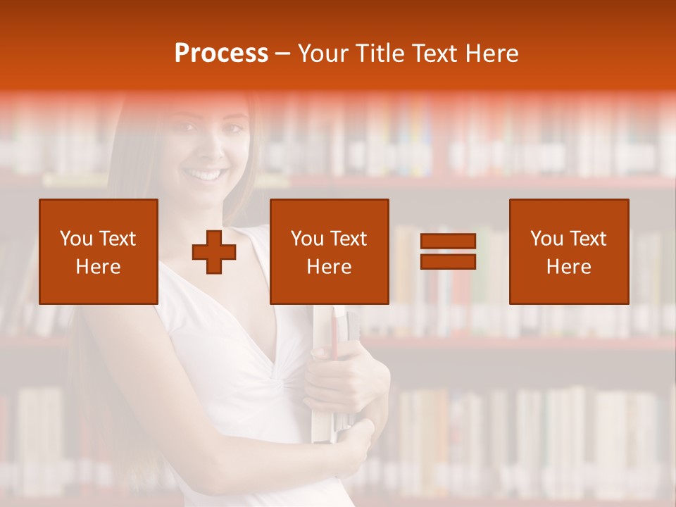 Library Bookshelf Long Hair PowerPoint Template