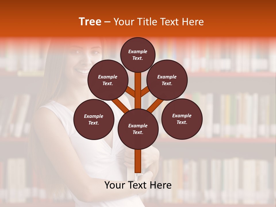 Library Bookshelf Long Hair PowerPoint Template