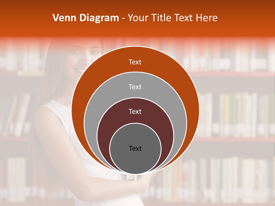 Library Bookshelf Long Hair PowerPoint Template