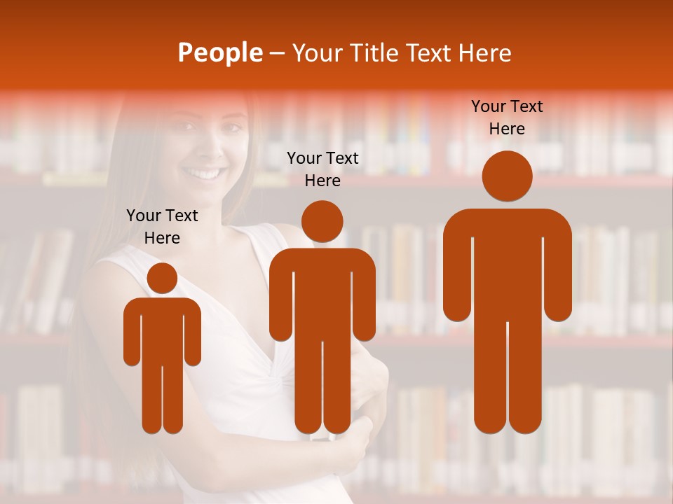 Library Bookshelf Long Hair PowerPoint Template