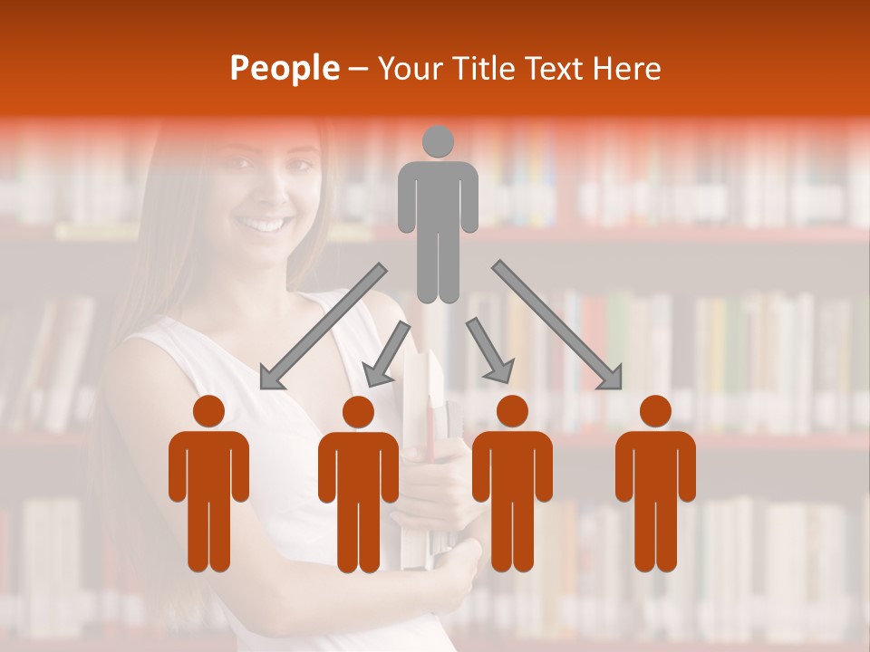 Library Bookshelf Long Hair PowerPoint Template