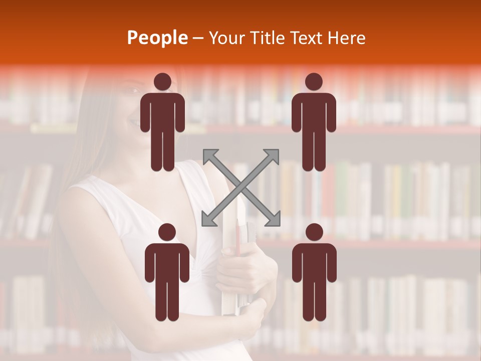 Library Bookshelf Long Hair PowerPoint Template