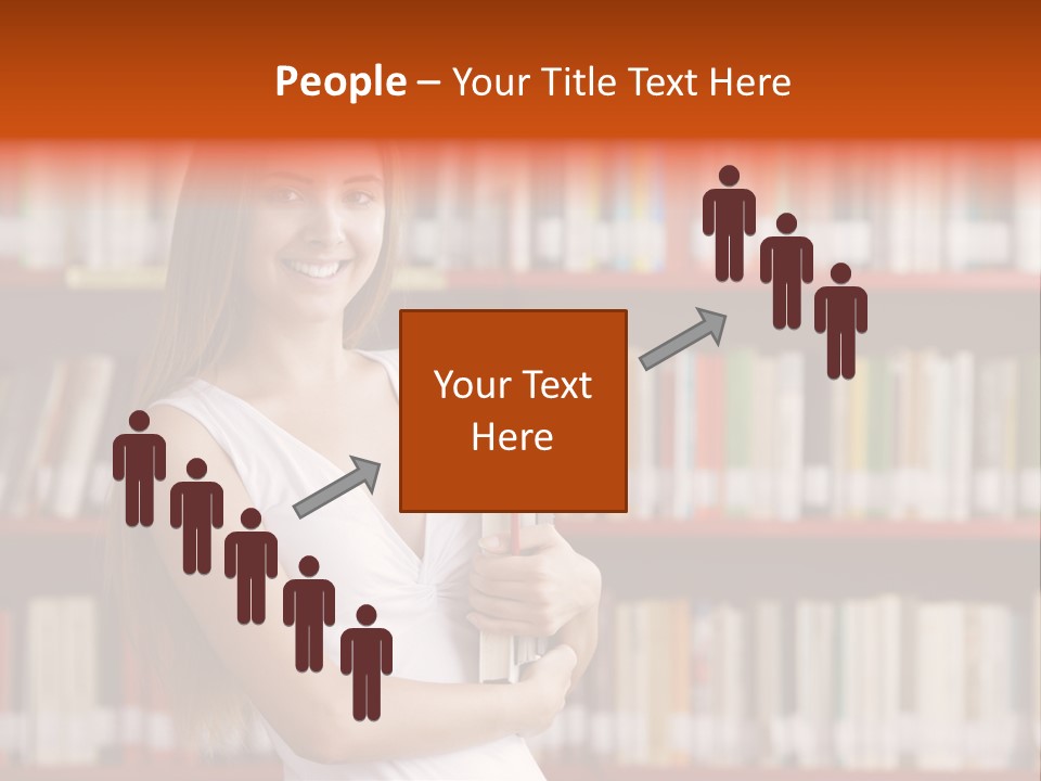 Library Bookshelf Long Hair PowerPoint Template