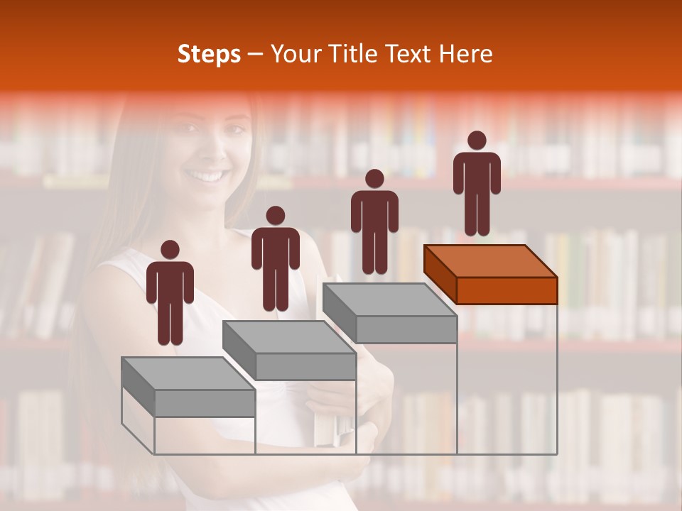 Library Bookshelf Long Hair PowerPoint Template