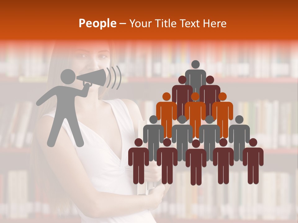 Library Bookshelf Long Hair PowerPoint Template