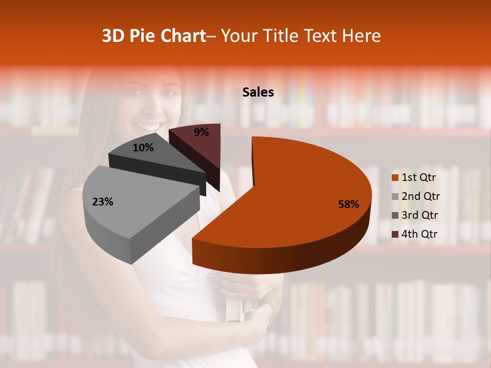 Library Bookshelf Long Hair PowerPoint Template