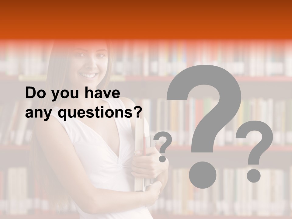 Library Bookshelf Long Hair PowerPoint Template