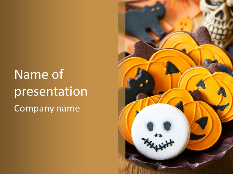 Scary Cookie Biscuits PowerPoint Template