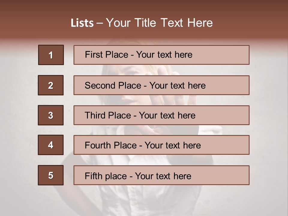 Disgusted Young Hand PowerPoint Template