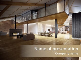 Parkettboden Makler Luxusvilla PowerPoint Template