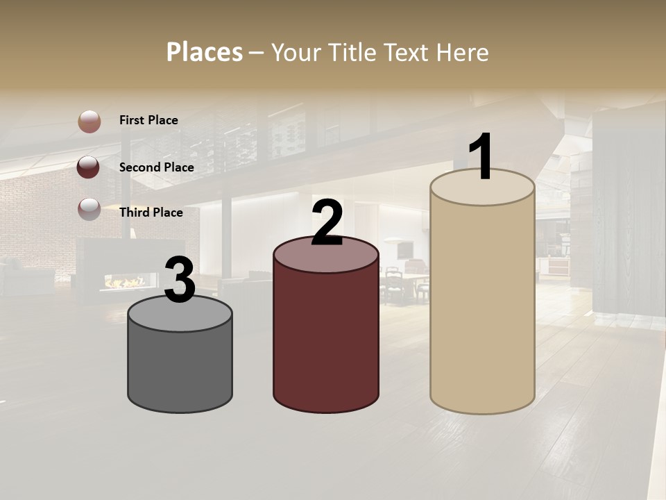 Parkettboden Makler Luxusvilla PowerPoint Template