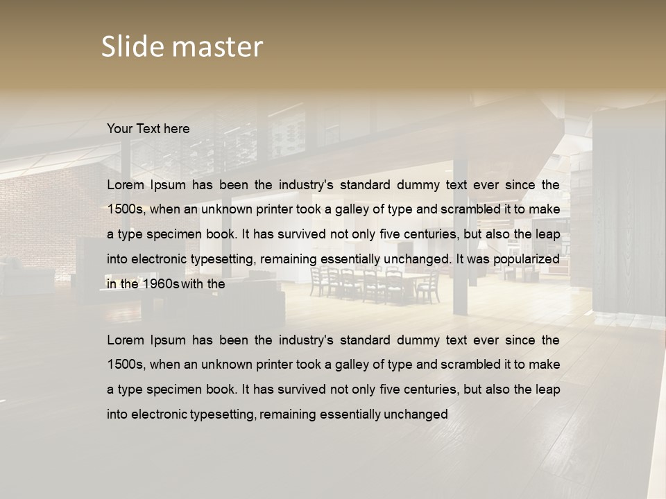 Parkettboden Makler Luxusvilla PowerPoint Template