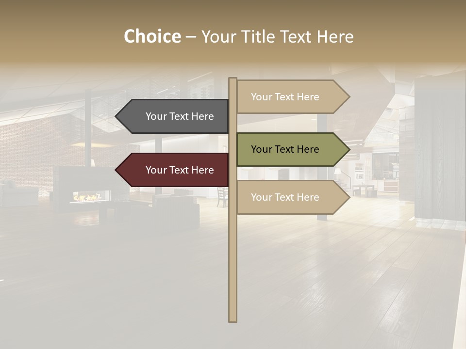 Parkettboden Makler Luxusvilla PowerPoint Template