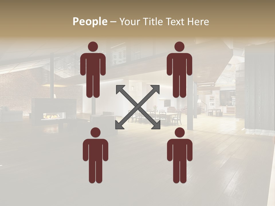 Parkettboden Makler Luxusvilla PowerPoint Template