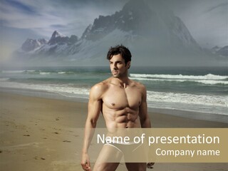 Provocative Naked Abs PowerPoint Template