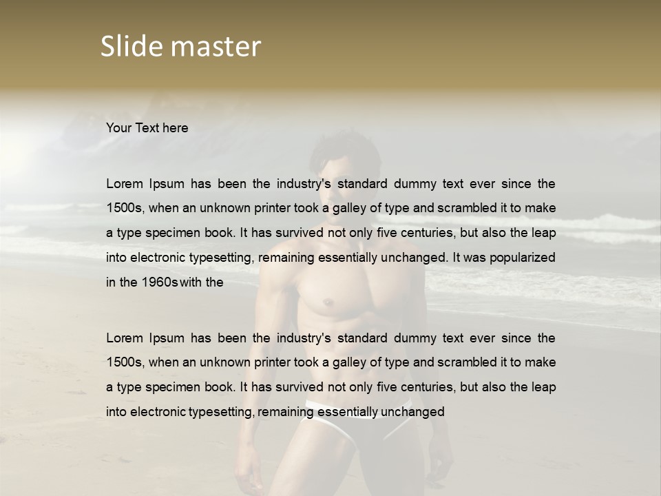 Provocative Naked Abs PowerPoint Template