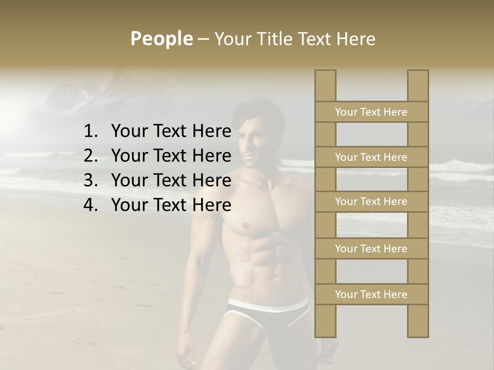 Provocative Naked Abs PowerPoint Template