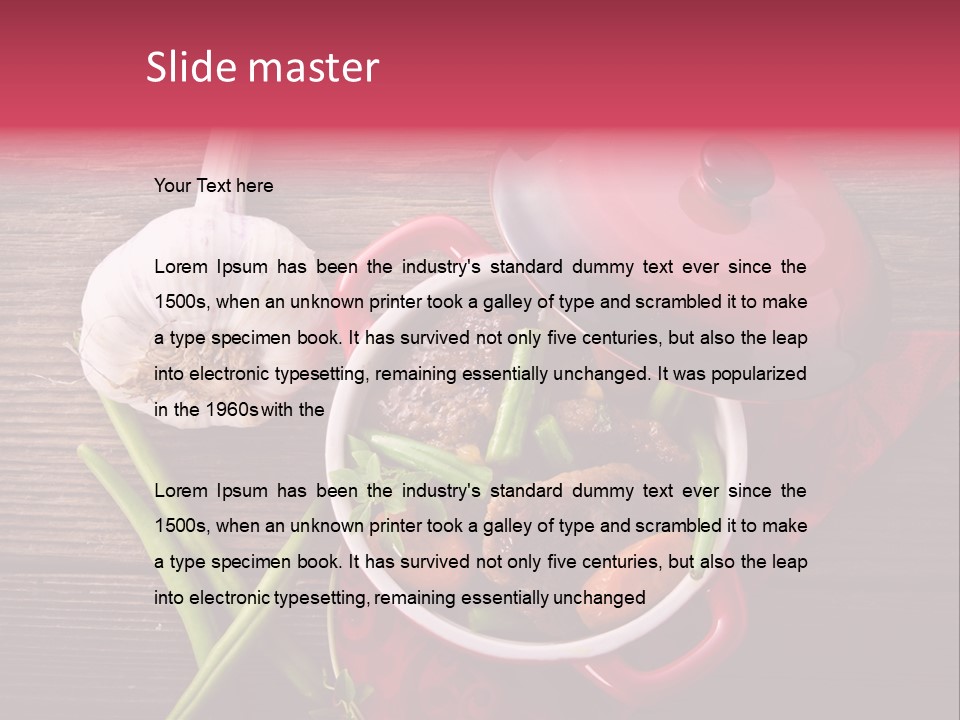 Red Healthy Steak PowerPoint Template