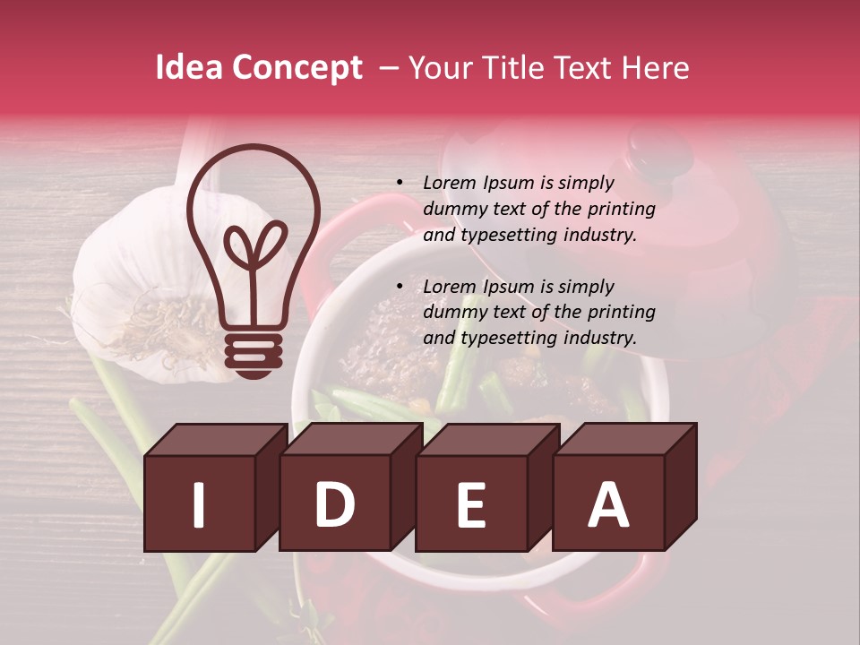 Red Healthy Steak PowerPoint Template