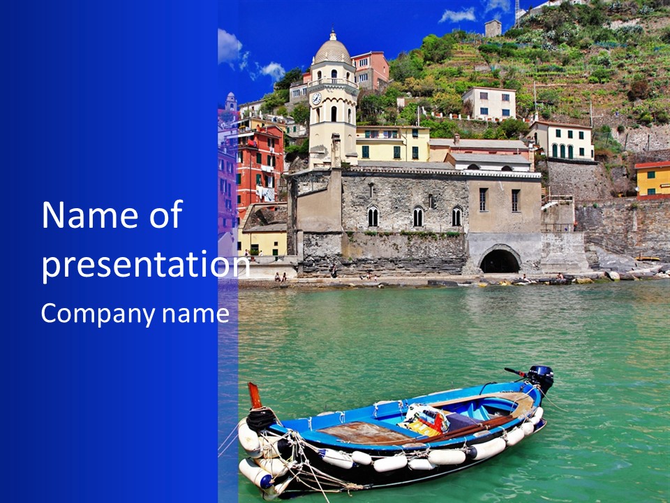 Europe Landscape House PowerPoint Template