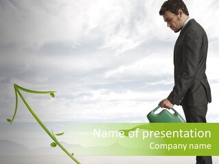 Green Graph Tree PowerPoint Template