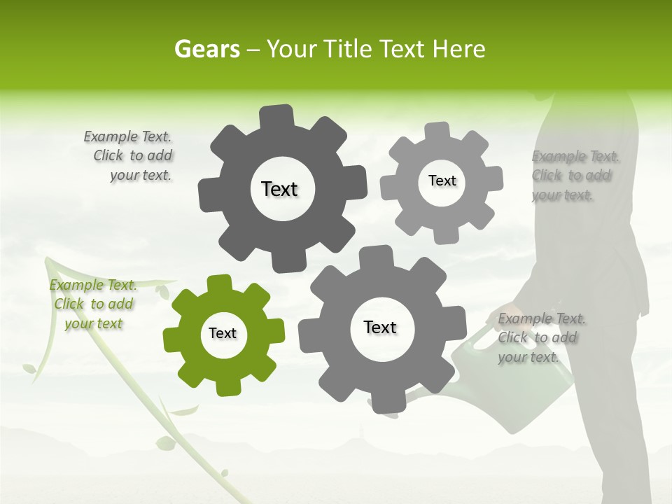 Green Graph Tree PowerPoint Template