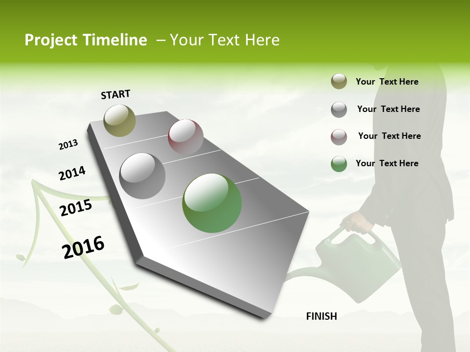 Green Graph Tree PowerPoint Template
