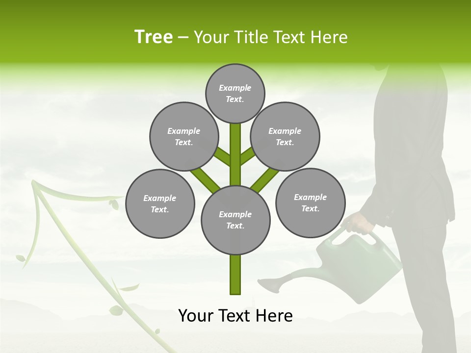 Green Graph Tree PowerPoint Template
