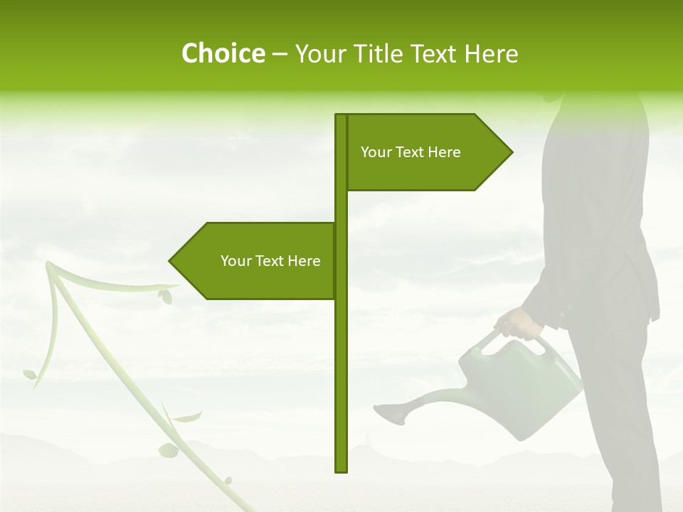Green Graph Tree PowerPoint Template