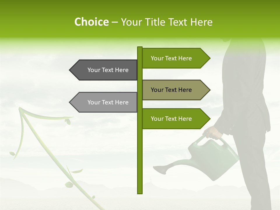 Green Graph Tree PowerPoint Template