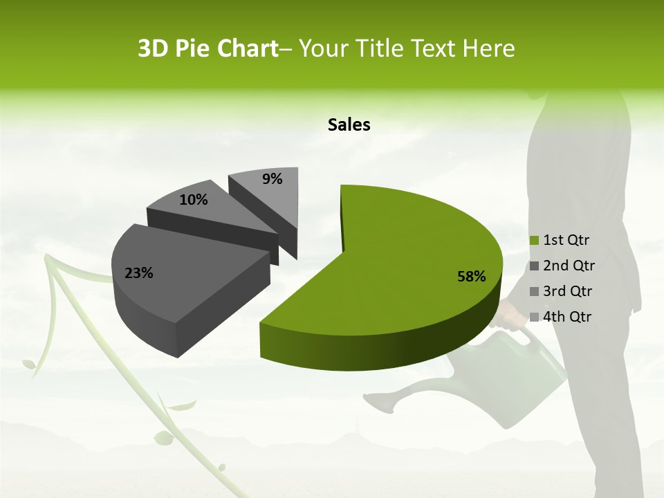 Green Graph Tree PowerPoint Template