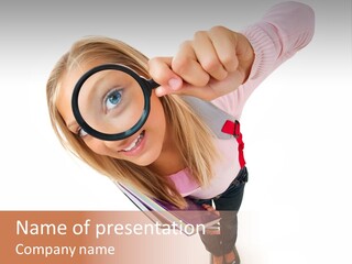 Clear Girl Magnifying PowerPoint Template