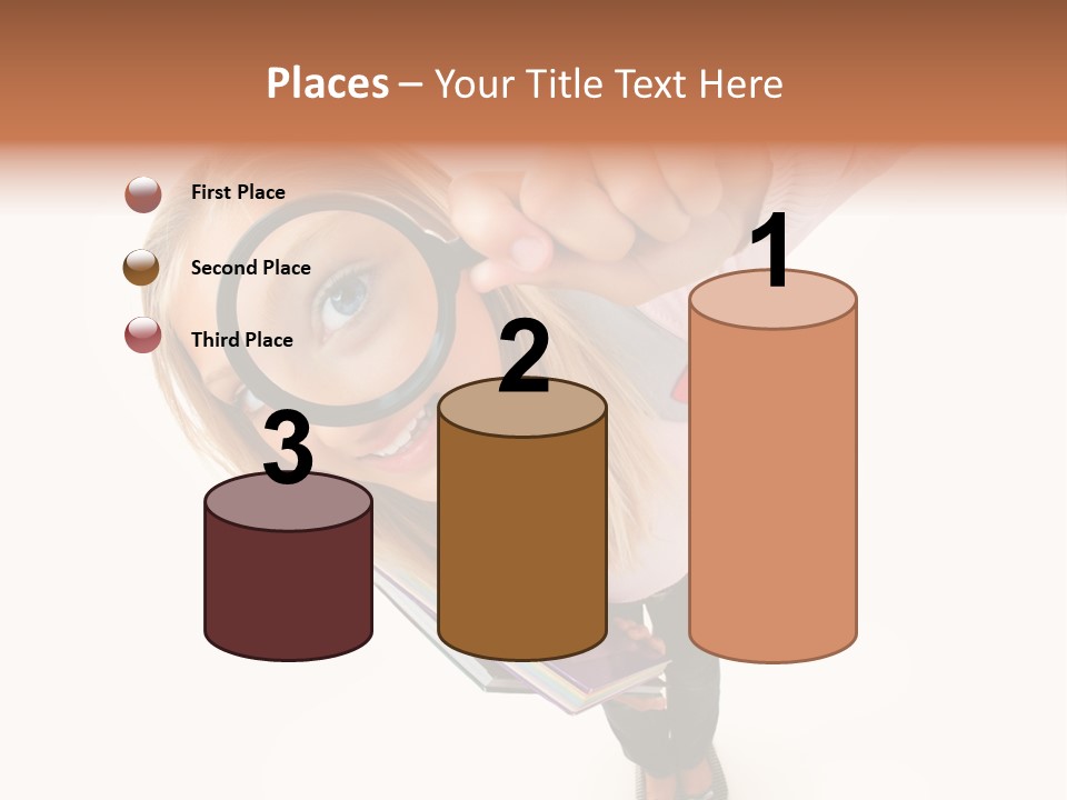 Clear Girl Magnifying PowerPoint Template