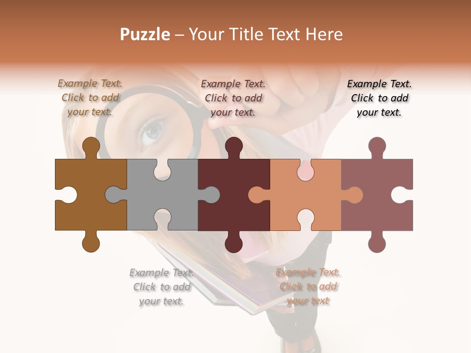 Clear Girl Magnifying PowerPoint Template