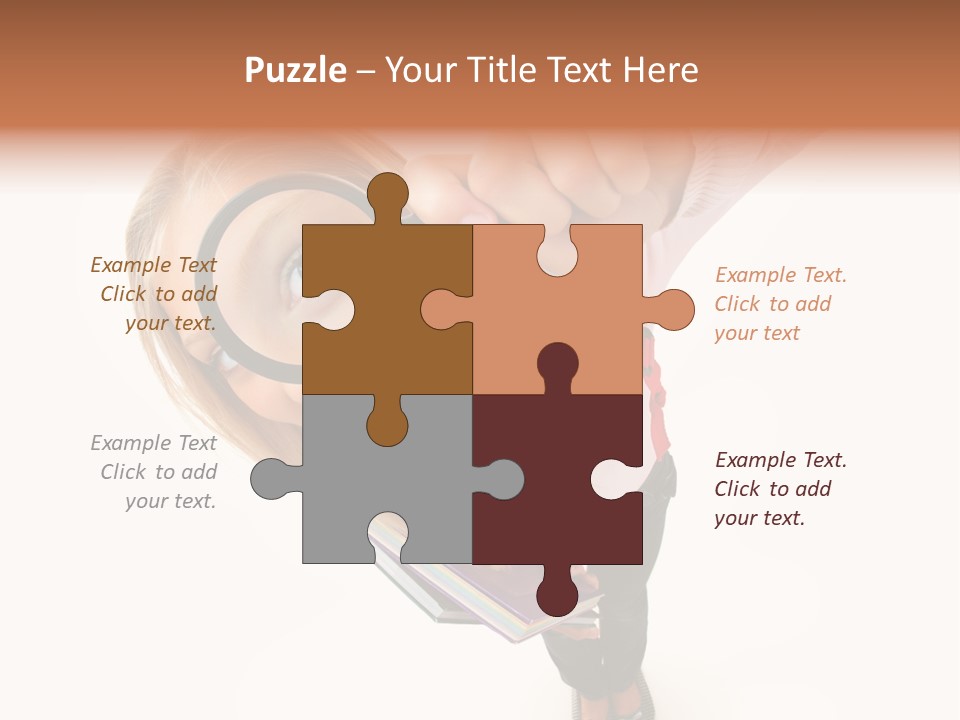 Clear Girl Magnifying PowerPoint Template