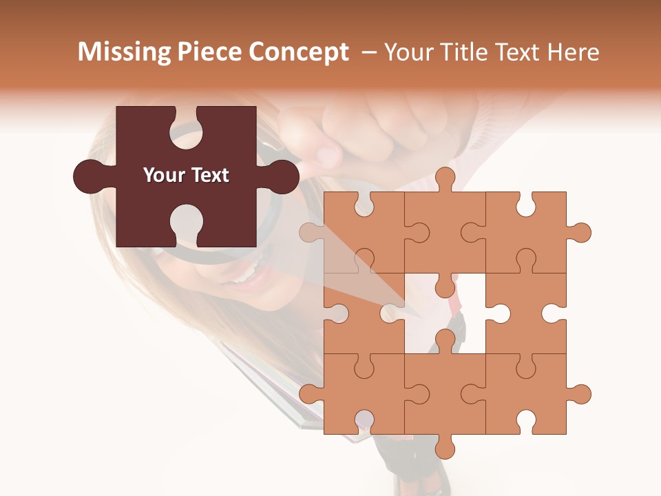 Clear Girl Magnifying PowerPoint Template