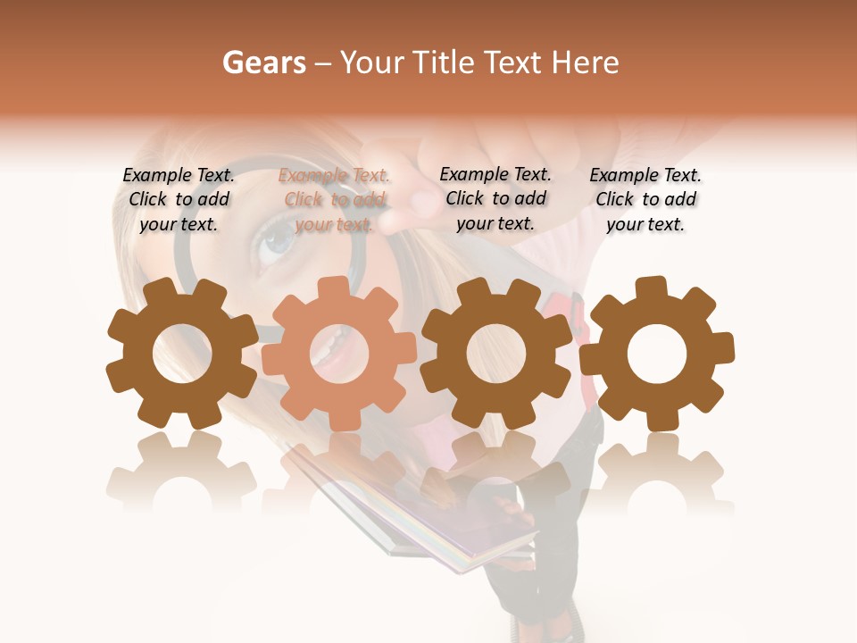 Clear Girl Magnifying PowerPoint Template
