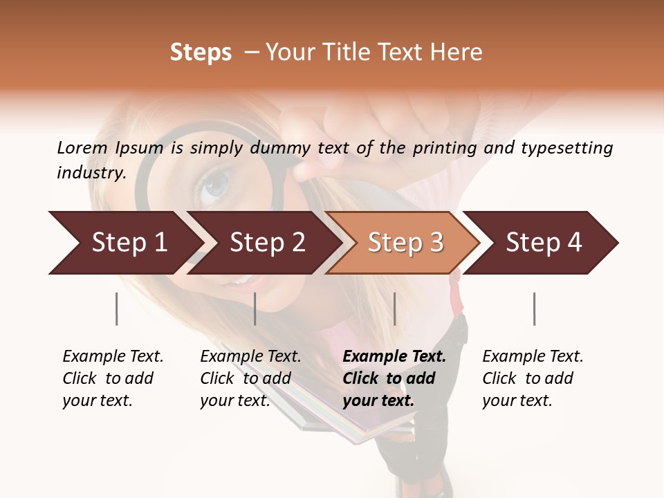 Clear Girl Magnifying PowerPoint Template