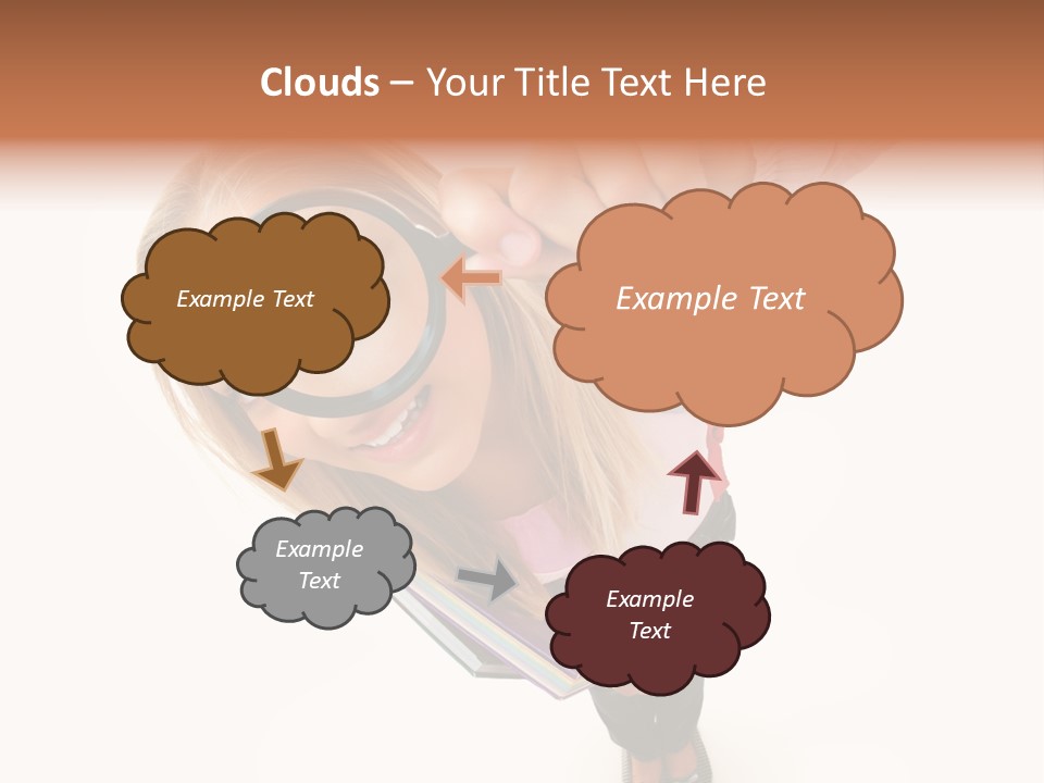 Clear Girl Magnifying PowerPoint Template