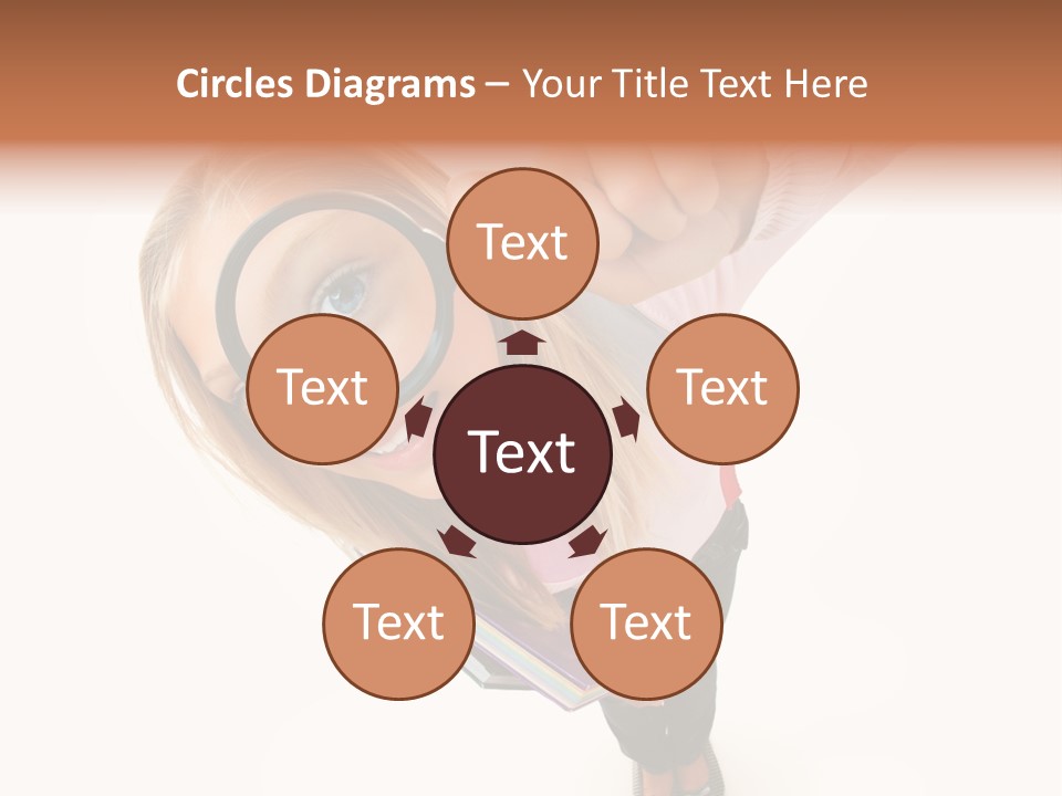 Clear Girl Magnifying PowerPoint Template