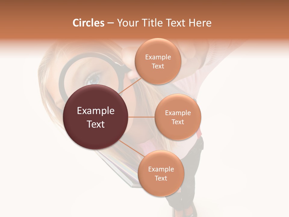 Clear Girl Magnifying PowerPoint Template