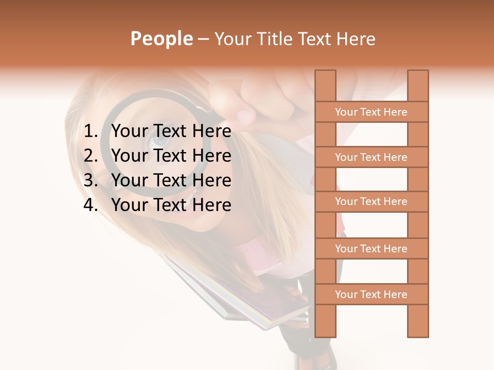 Clear Girl Magnifying PowerPoint Template